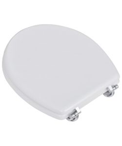 Tavolette WC con Coperchi 2 pz in MDF Bianche