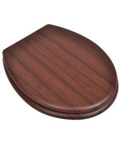 Tavolette WC con Coperchi 2 pz in MDF Marroni
