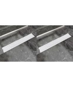 Scarico Doccia Lineare 2 pz Design Bolle 730x140mm Acciaio Inox