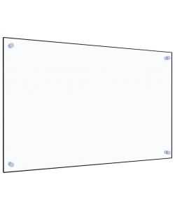 Paraschizzi per Cucina Trasparente 80x50 cm in Vetro Temperato