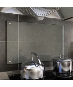 Paraschizzi per Cucina Trasparente 80x50 cm in Vetro Temperato