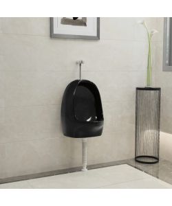 Orinatoio Sospeso con Sciacquone in Ceramica Nero
