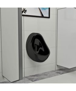Orinatoio Sospeso con Sciacquone in Ceramica Nero