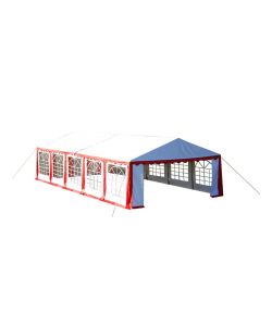 Tetto e pareti di gazebo da festa 10x5 m Rosso & Bianco