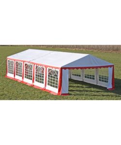 Tetto e pareti di gazebo da festa 10x5 m Rosso & Bianco