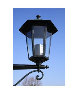 Lampione da Giardino 2 Bracci 215 cm Verde Scuro/Nero Alluminio
