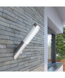 Lampioncino moderno in acciaio inox, sensore di movimento