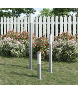 Lampioni da Giardino 3 pz Impermeabili in Acciaio Inox