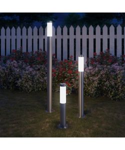 Lampioni da Giardino 3 pz Impermeabili in Acciaio Inox
