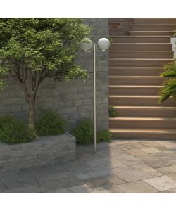 Lampione da Giardino con 2 Lampade 220 cm