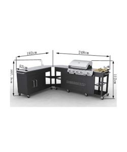 vidaXL - Barbecue a gas portatile nero 4+1 bruciatori