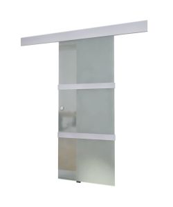 Porta Scorrevole in Vetro e Alluminio 178 cm Argento