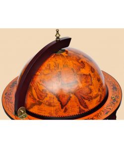 vidaXL Minibar Globo in Legno di Eucalipto Marrone su Ruote - 36 cm