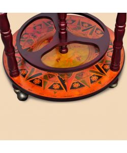 vidaXL Minibar Globo in Legno di Eucalipto Marrone su Ruote - 36 cm