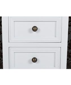 vidaXL Comodini 2 pz Vintage Bianchi con 2 Cassetti in MDF - Stile Elegante