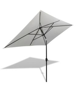 Parasole rettangolare 200 x 300 cm Bianco sabbia