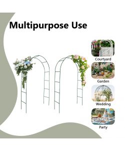 vidaXL Archi da Giardino per Piante Rampicanti - Verde - 2 pz