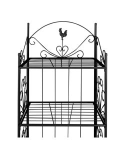 vidaXL Supporto per Piante Quadrato Nero - Portafiori 4 Livelli - 61,5x33x153 cm - Antiruggine - Design Floreale