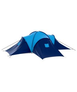 Tenda da campeggio in tessuto per 9 persone blu e blu scuro