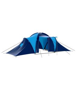 Tenda da campeggio in tessuto per 9 persone blu e blu scuro