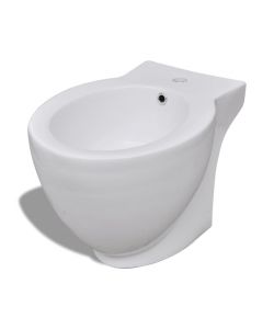 Bid Rotondo Bianco con Piede di Alta Qualit in Ceramica