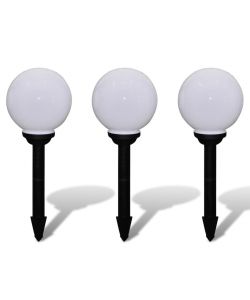 Lampione Solare a LED da Giardino 20 cm 3 pz con Picchetto
