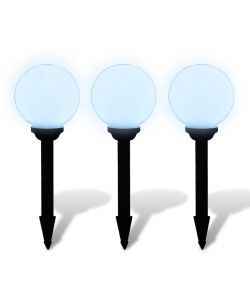 Lampione Solare a LED da Giardino 20 cm 3 pz con Picchetto