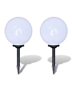 Lampione Solare a LED da Giardino 2 pz 30 cm con Picchetto