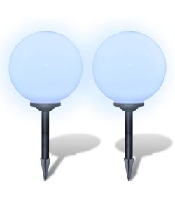 Lampione Solare a LED da Giardino 2 pz 30 cm con Picchetto
