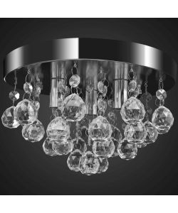 Lampada di Soffitto Pendente in Cristallo Lampadario Cromato
