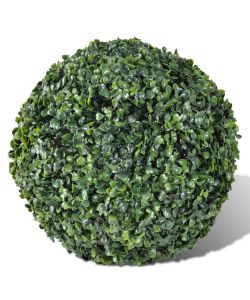 Sfere di Bosso 2 pz Arte Topiaria con Foglie 27 cm