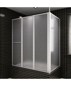 Schermo Box Doccia a L 70x120x137 cm 4 Pannelli Pieghevole