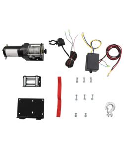 Verricello Elettrico 12 V 1360 kg con Piastra e Rullo Passacavo