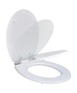 Sedile WC MDF Coperchio Chiusura Ammortizzata Semplice Bianco
