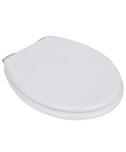 Sedile WC MDF Coperchio Chiusura Ammortizzata Semplice Bianco