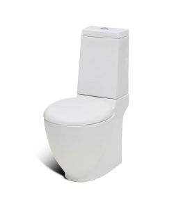 Set WC e Bidet con Piede in Ceramica Bianca