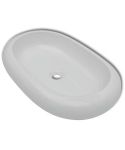 Lavello Bianco in Ceramica di Lusso Ovale 63x42 cm
