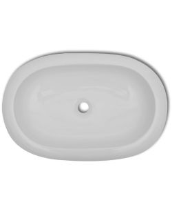 Lavello Bianco in Ceramica di Lusso Ovale 63x42 cm