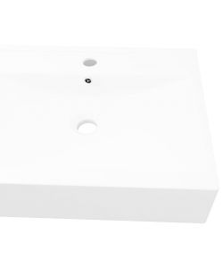 Lavello Bianco in Ceramica di Lusso con Foro Rubinetto 60x46 cm