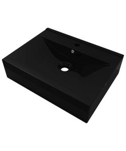 Lavello Bianco in Ceramica di Lusso con Foro Rubinetto 60x46 cm