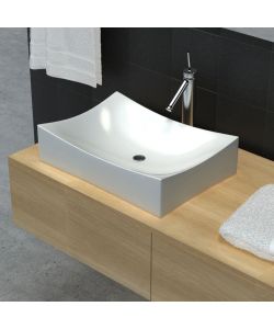 Lavandino in Ceramica Porcellana Bianco Lucido