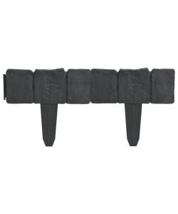 Set 41 pz Recinzione giardino/prato in plastica imitazione pietra 10 m