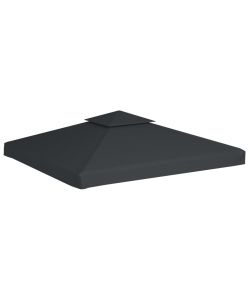 Telo di Ricambio per Gazebo 310g/mq Grigio Scuro 3x3m