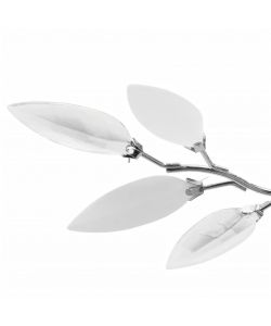 Lampada da Soffitto Foglie Bianco e Acrilico Trasparente 3xE14