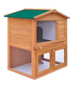 Conigliera all'Aperto Gabbia Piccoli Animali 3 Porte Legno