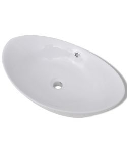 Lavello Ovale in Ceramica di Lusso con Troppopieno 59x38,5 cm