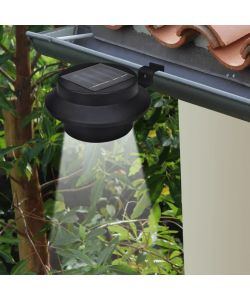 Lampade Solari 6 pz Luci per Recinzioni Nere