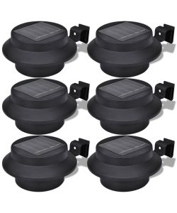 Lampade Solari 6 pz Luci per Recinzioni Nere