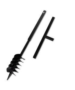 Trapano da Terra Maniglia Auger 120 mm Due Spirali Acciaio Nero