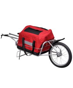 Rimorchio bicicletta con una ruota e borsa